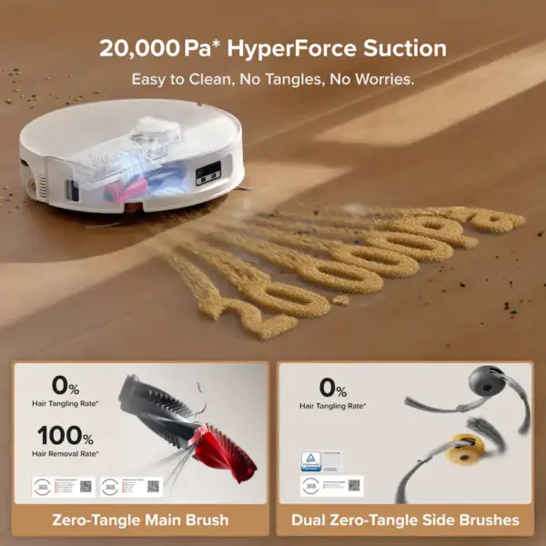 Qrevo Curv 2 Flow Robot Vacuum and Mop, Real-Time Self-Cleaning Roller Mop