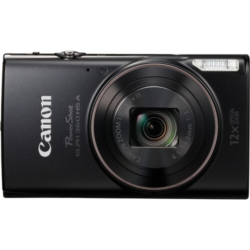 Canon PowerShot ELPH 360 HS A Camera with Basic Bundle (Black)