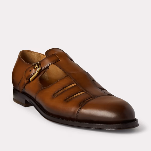 Burnished Calfskin Fisherman Sandal
