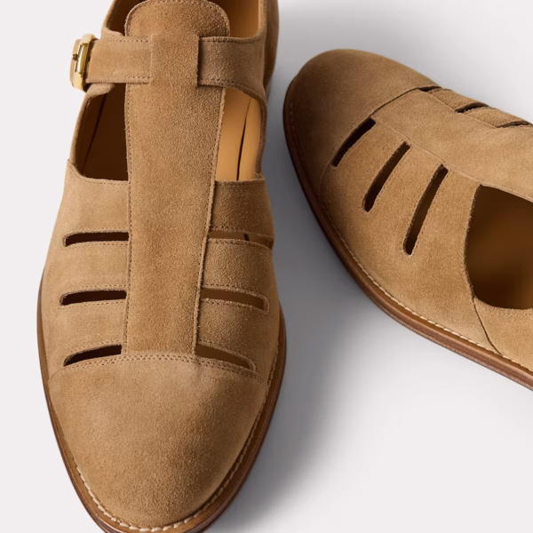 Calf-Suede Fisherman Sandal