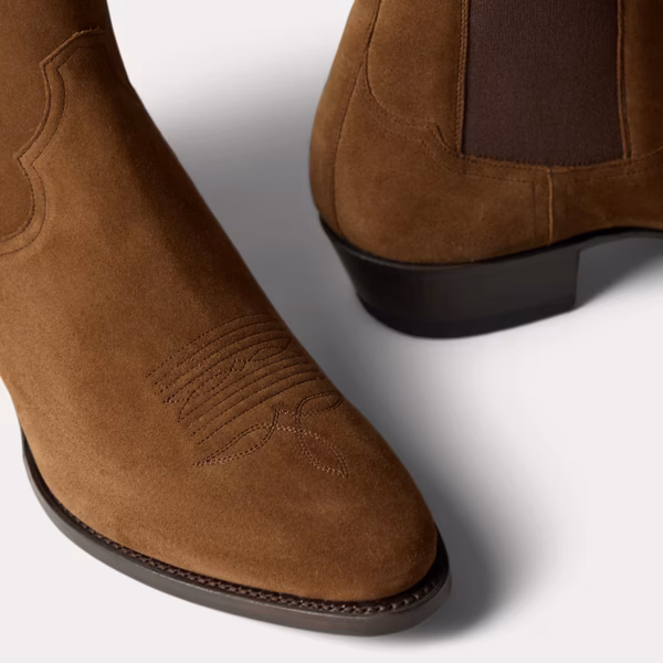 Calf-Suede Chelsea Western Boot