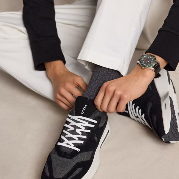 Boerum Suede-Paneled Knit Sneaker