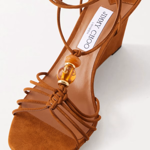 Lova 85 embellished suede wedge sandals