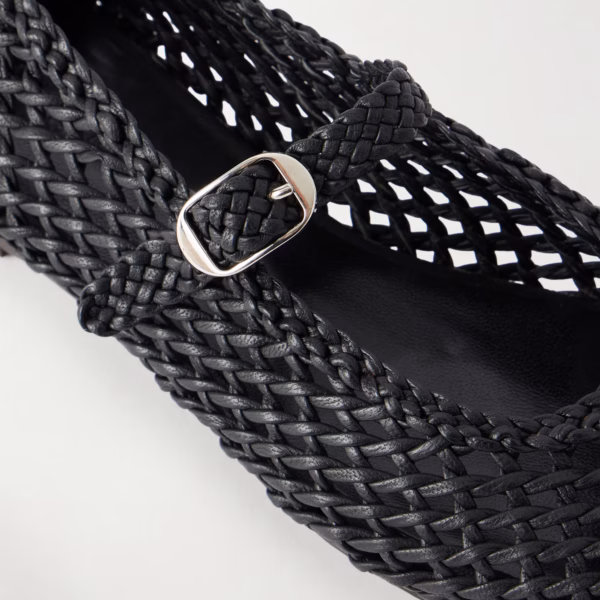 Mary Jane knotted leather ballet flats