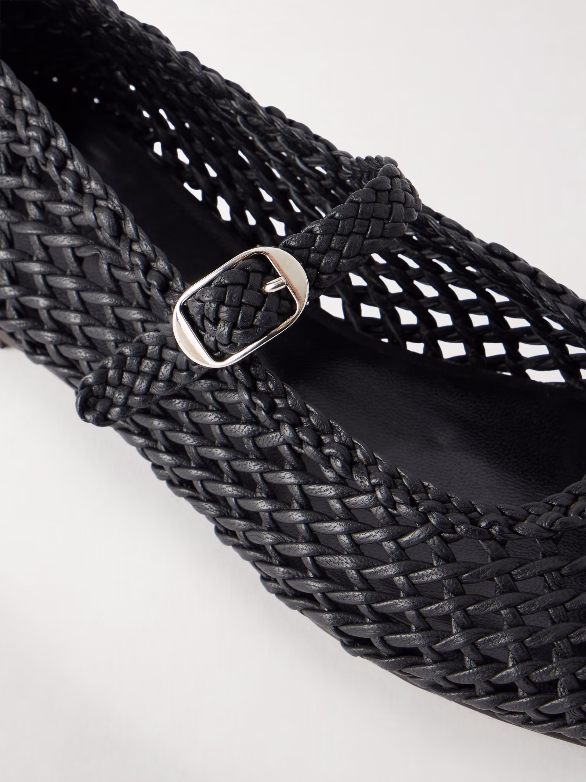 Mary Jane knotted leather ballet flats