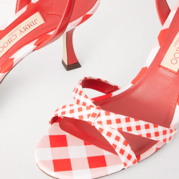 Elsy 70 leather-trimmed twill slingback sandals