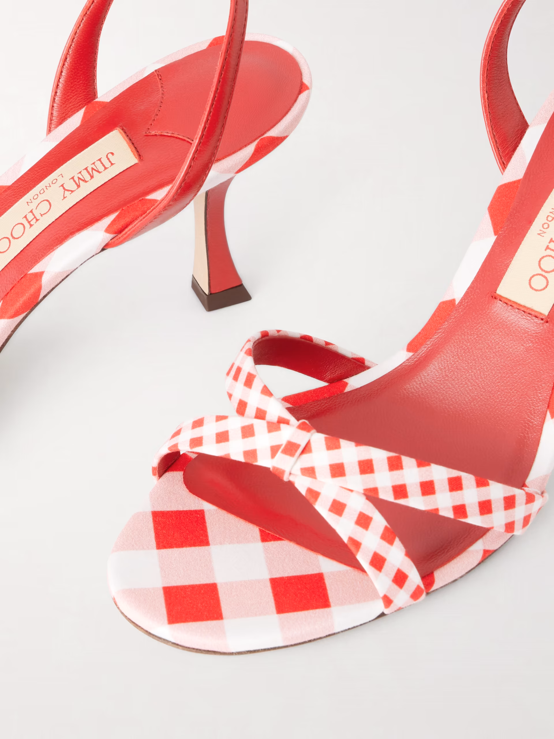 Elsy 70 leather-trimmed twill slingback sandals