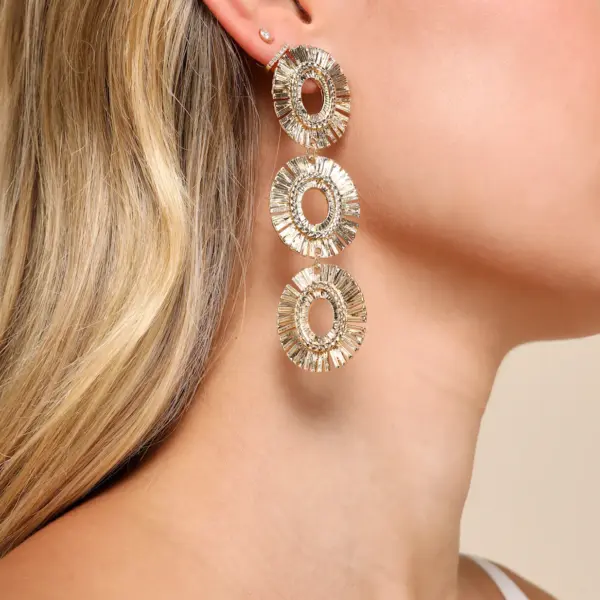 Burst of Brilliance Gold Drop Earrings