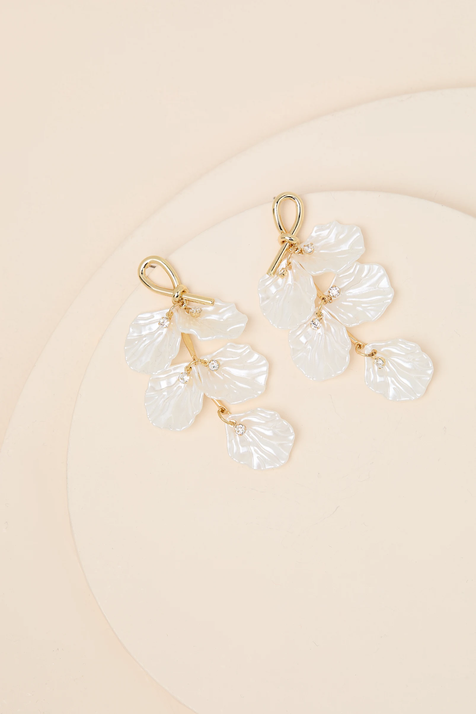 Mary Gold Petal Drop Earrings